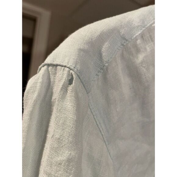J.Jill Love Linen Tab Sleeve Button Top A- Line Women’s XL Seafoam Green Flaw - Picture 9 of 9